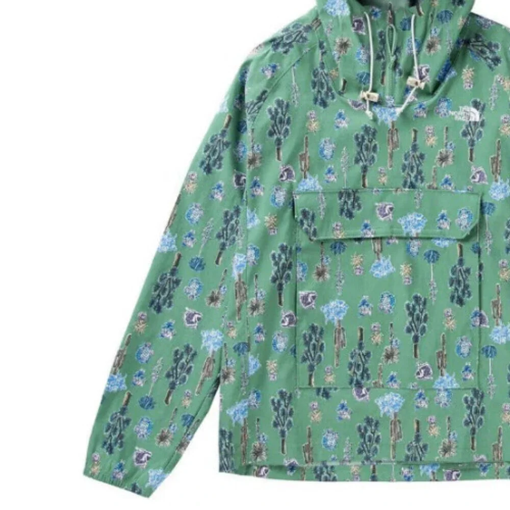 The North Face Class V NF0A5338IZG Hoodie Men Green Cactus Print Pullover APP262